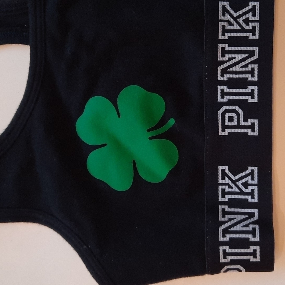 Victoria's Secret Pink St Patricks Day shamrock sports bra extra small - Picture 4 of 9